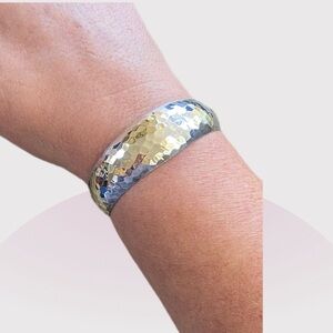 Sterling Silver Hammered Cuff Bracelet. NWOT